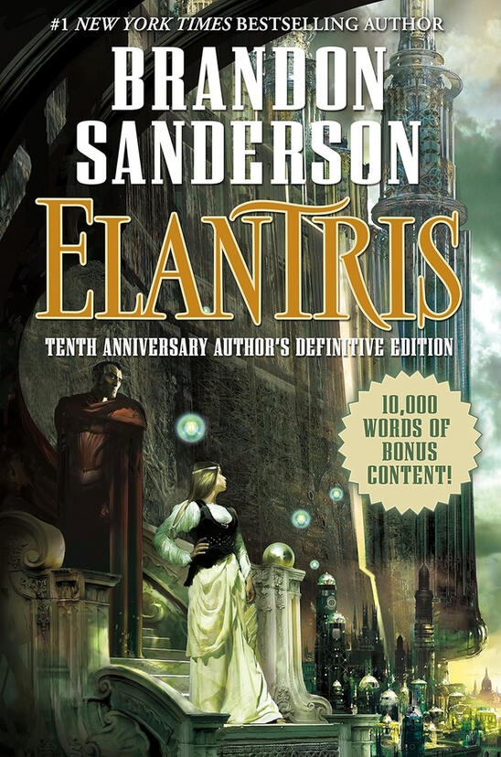 Image of Elantris Book Cover by Brandon Sanderson.
